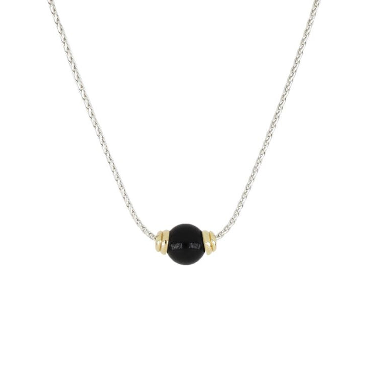 John Medeiros Perola Single Onyx Necklace - Two Tone