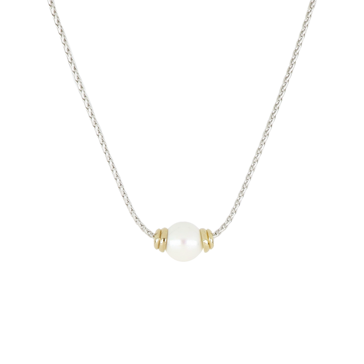 John Medeiros Pérola Single Pearl Necklace - Two Tone