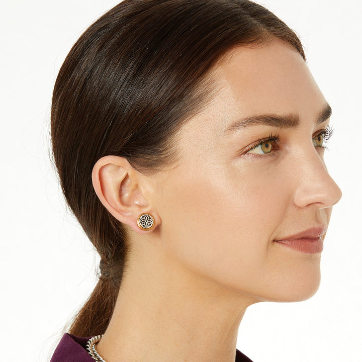 Brighton Ferrara Two Tone Post Earrings Gift Box