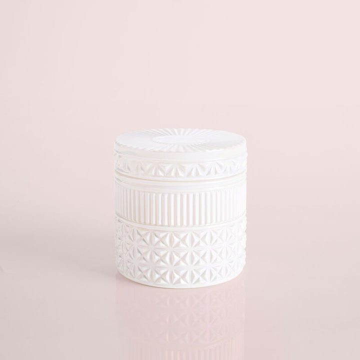 Capri Blue® White Opal Gilded Faceted Jar, 11 oz - Volcano