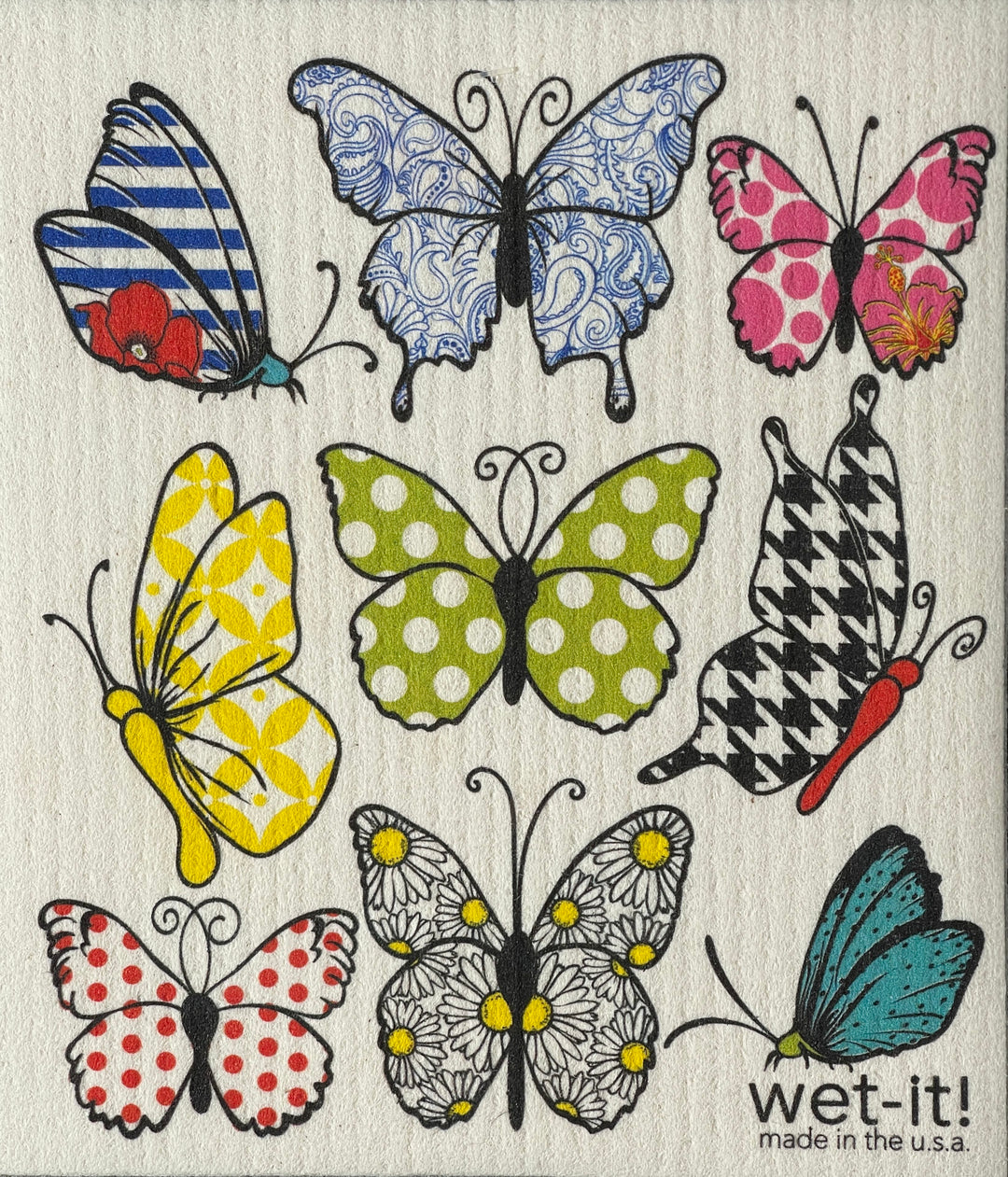 Wet It! Swedish Cloth - Lively Butterflies