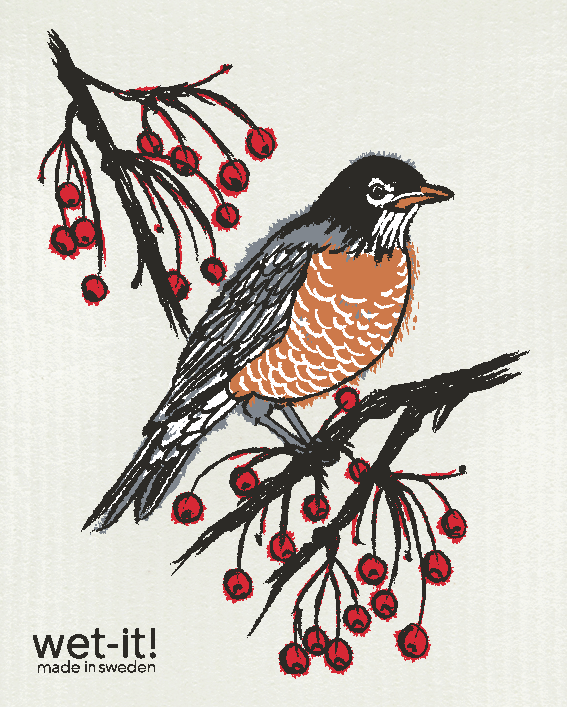 Wet It! Swedish Cloth - American Robin