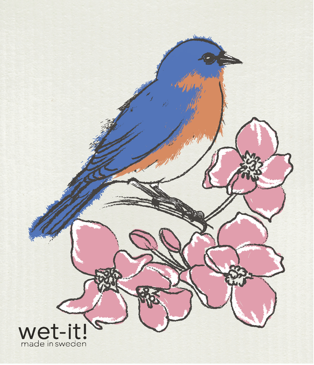 Wet It! Swedish Cloth - Eastern Bluebird