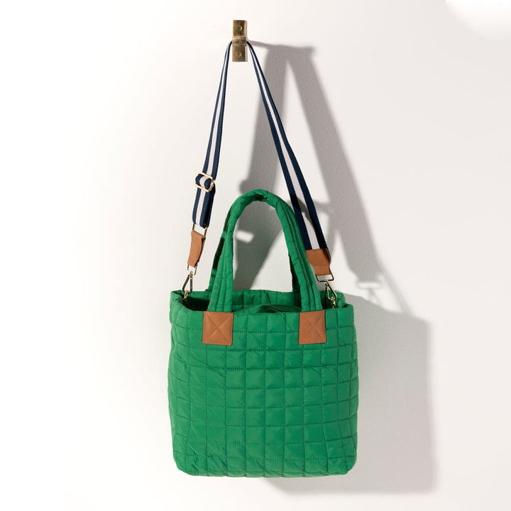 Shiraleah Ezra Quilted Nylon Tote - Green