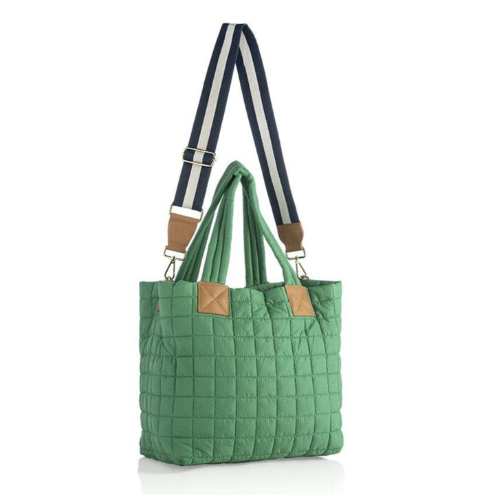 Shiraleah Ezra Quilted Nylon Tote - Green