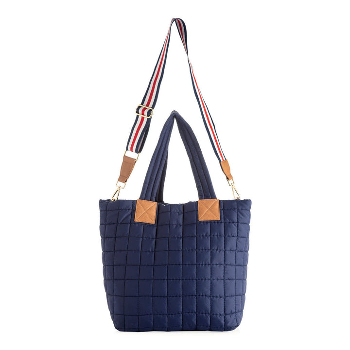 Shiraleah Ezra Quilted Nylon Tote - Navy