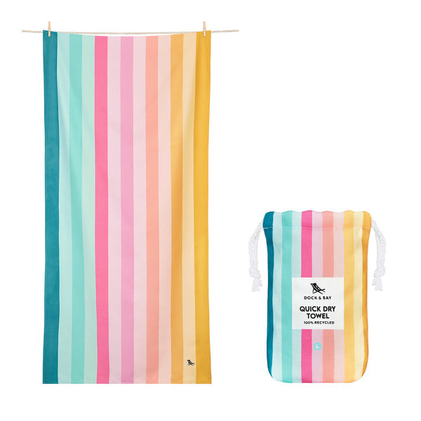 Dock & Bay Quick Dry Towel - Coastal Candy GRS Certified Extra Large