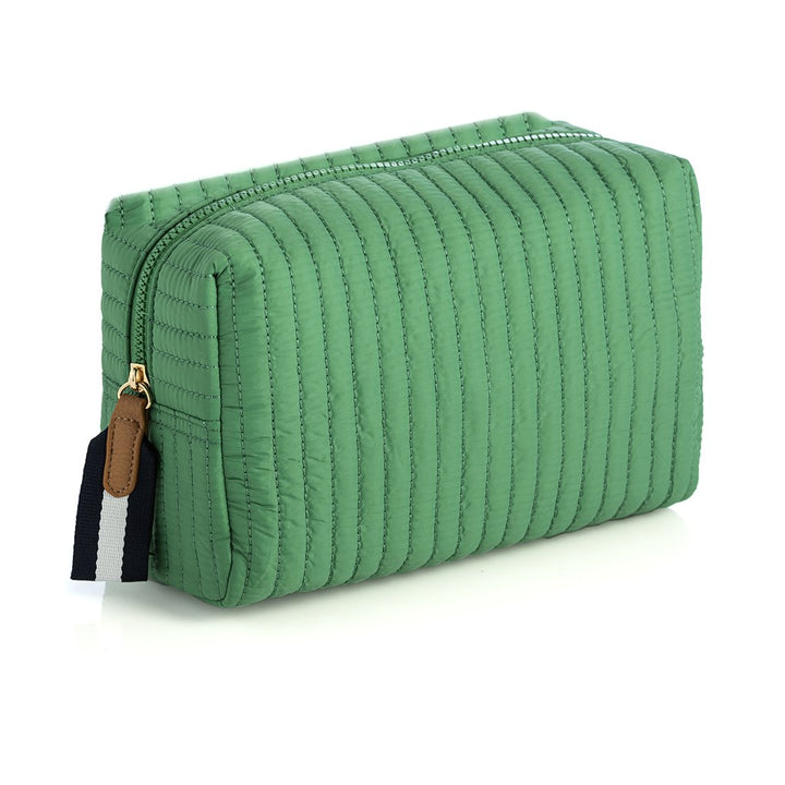 Shiraleah Ezra Quilted Nylon Large Boxy Cosmetic Pouch - Green