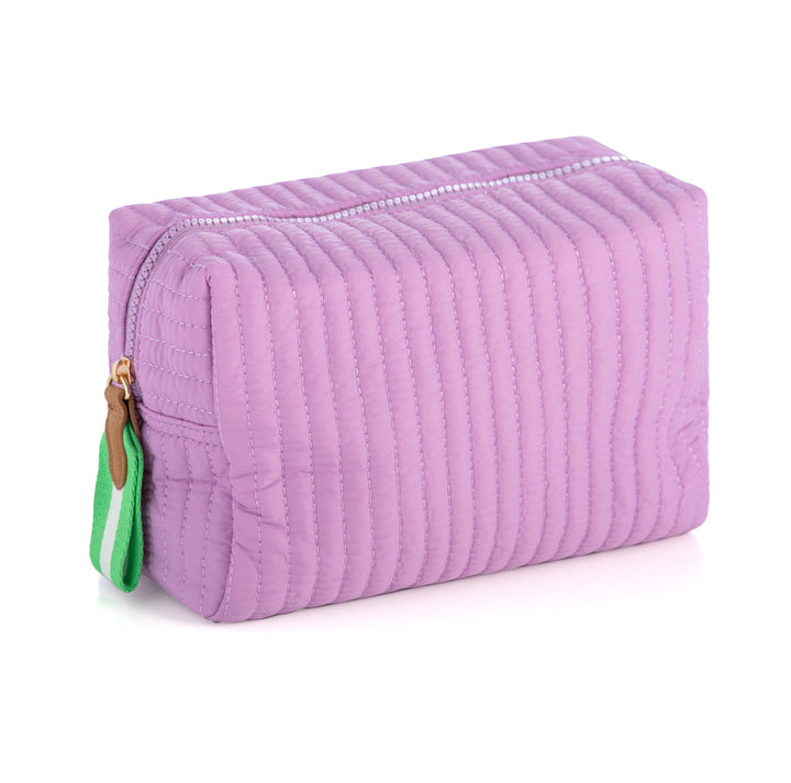 Shiraleah Ezra Quilted Nylon Large Boxy Cosmetic Pouch - Lilac