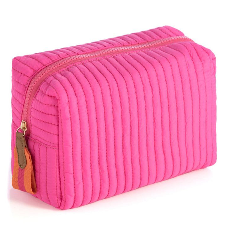 Shiraleah Ezra Quilted Nylon Large Boxy Cosmetic Pouch - Magenta