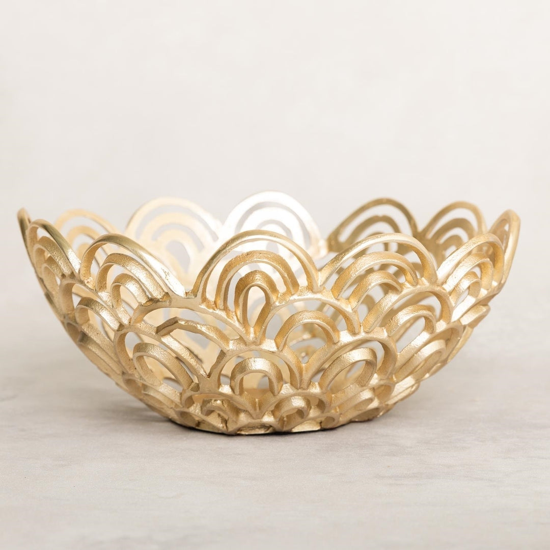 Mary Square Bowl Scalloped Gold