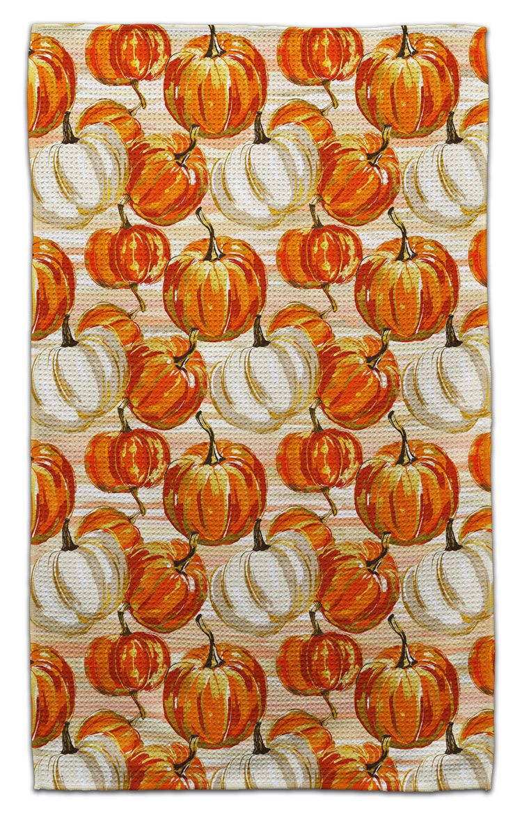 CJ Bella Co Eco-Friendly Towel - Pumpkins with Stripe Back