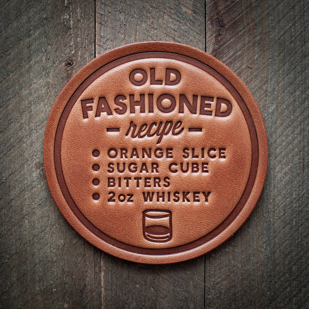 Sugarhouse Old Fashion Receipt Leather Coaster