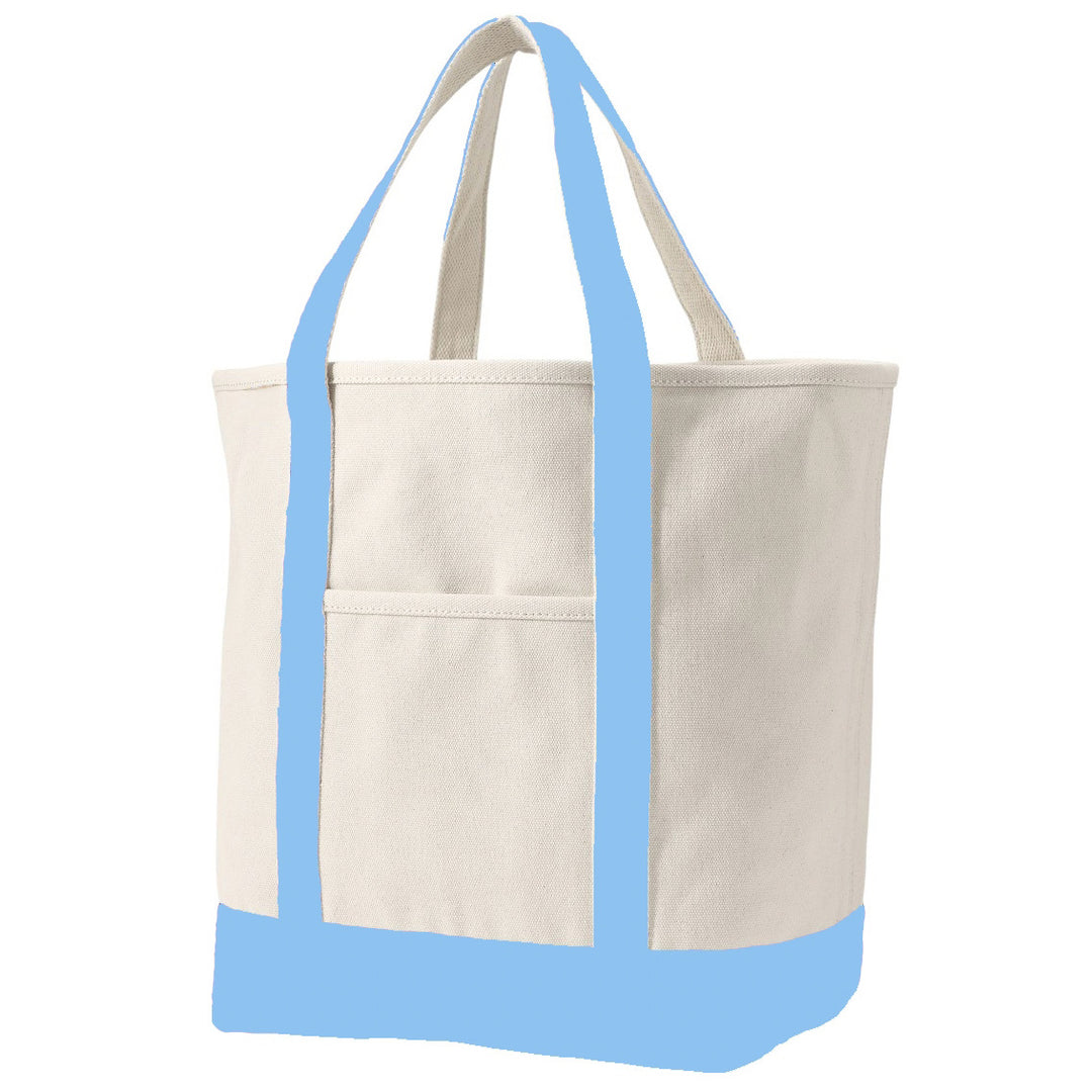 Karma Collection Natural Open Top Canvas Tote Bag - Light Blue