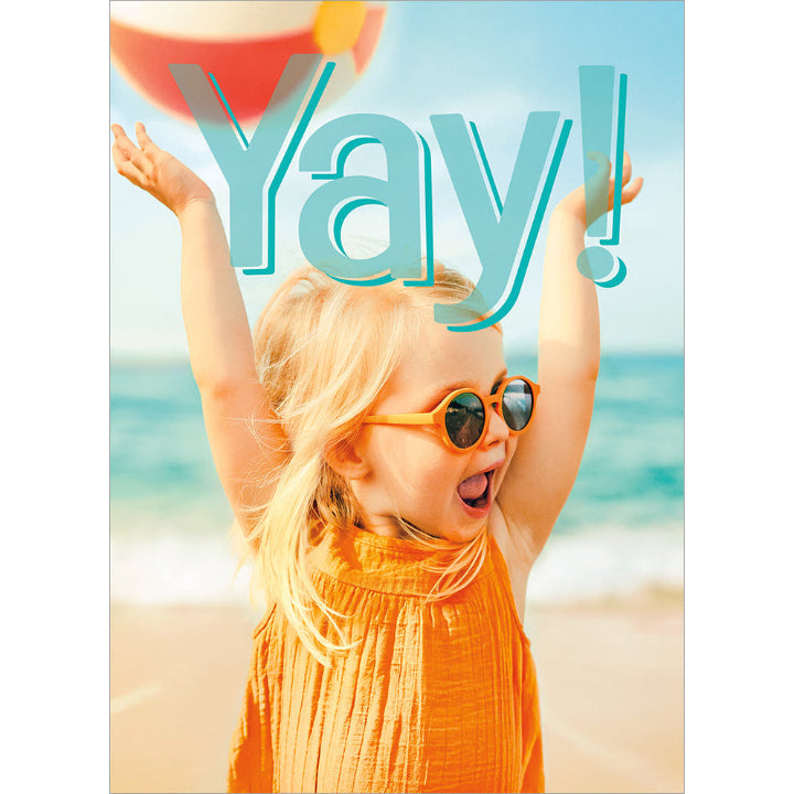 Avanti Press Girl with Hands Up in Air Birthday Card
