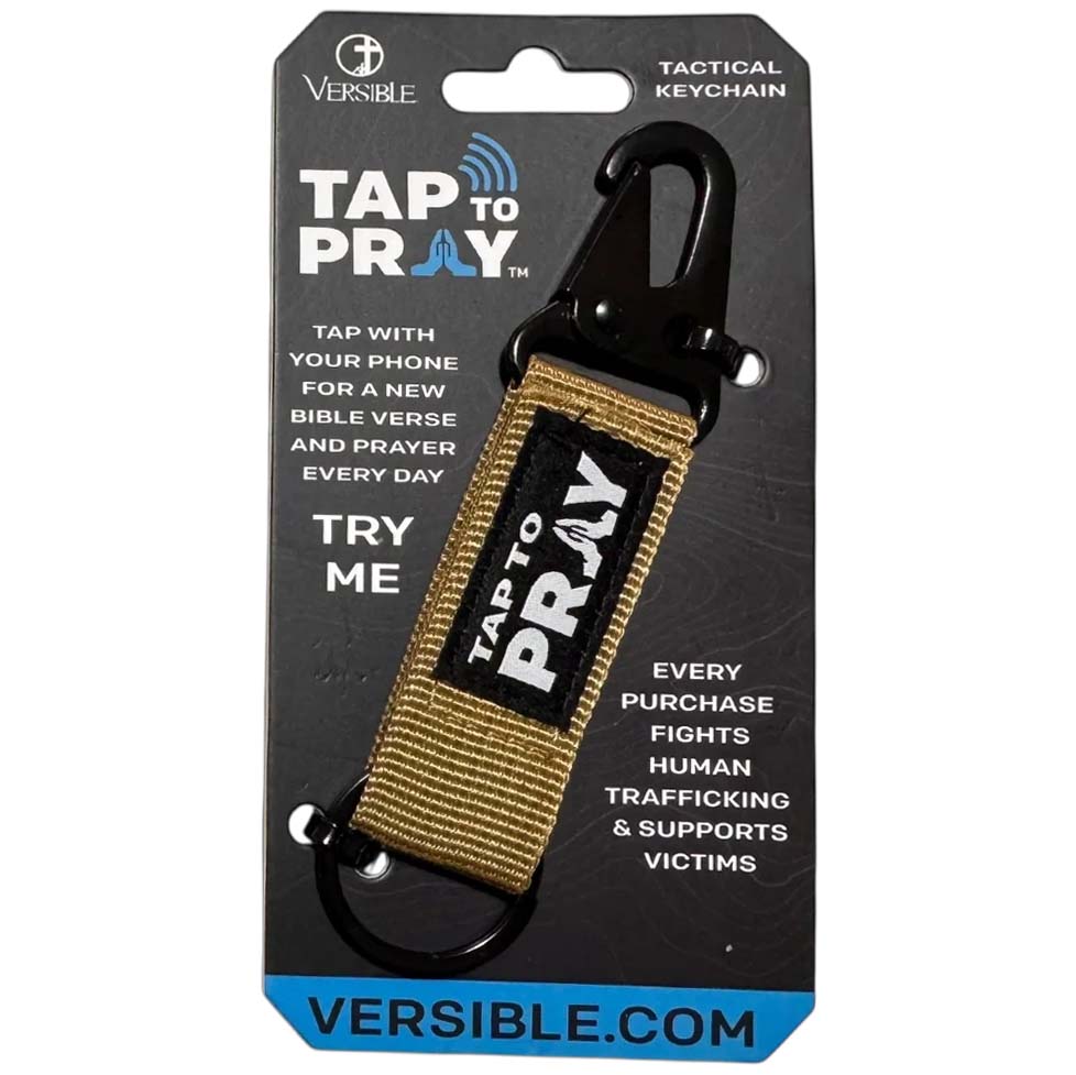 Versible® Tap To Pray™ Keychain - Tan