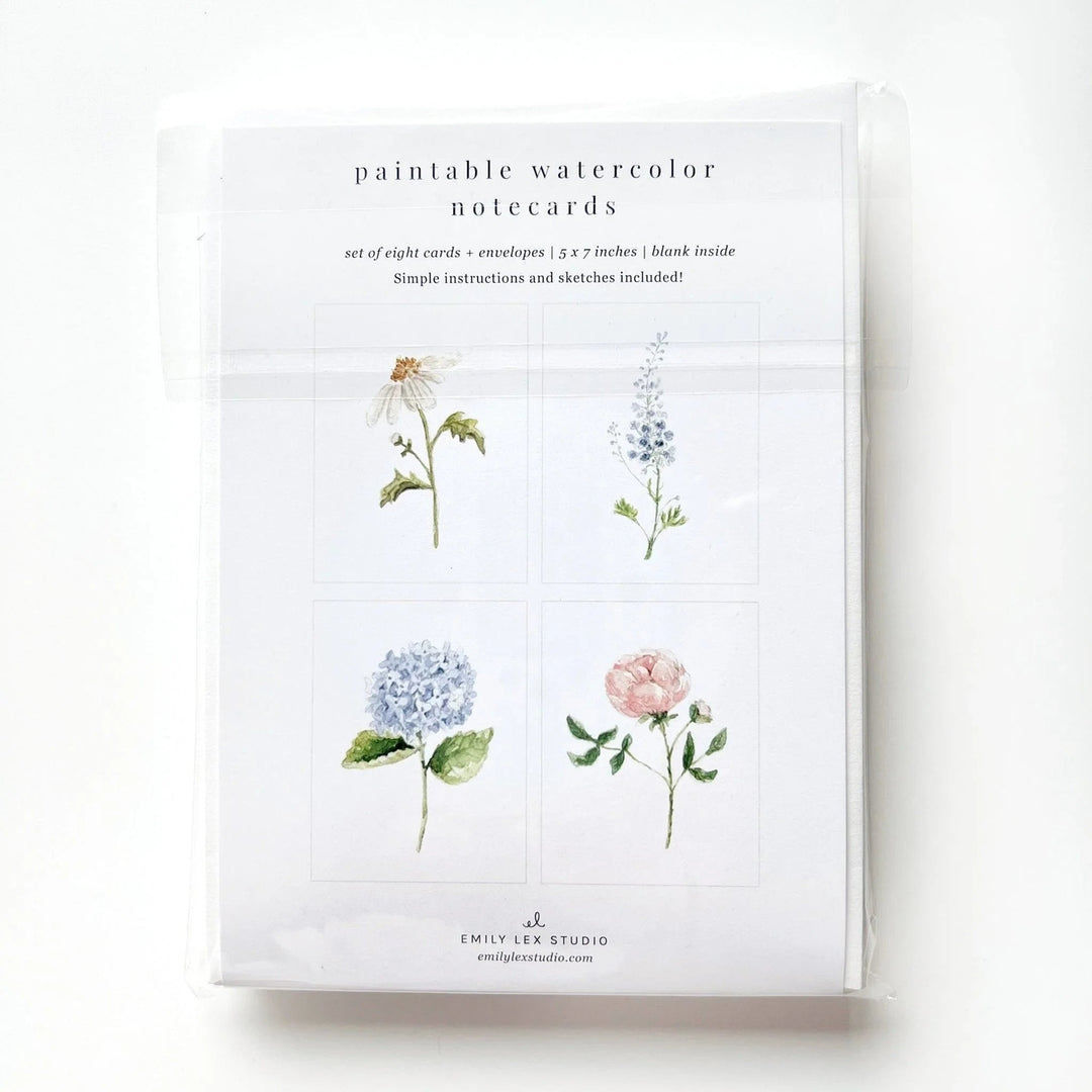 Emily Lex Watercolor Notecard Set - Garden Flowers
