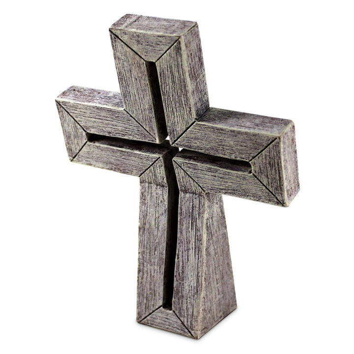 Cottage Garden Tabletop Cross Rustic White Be Joyful