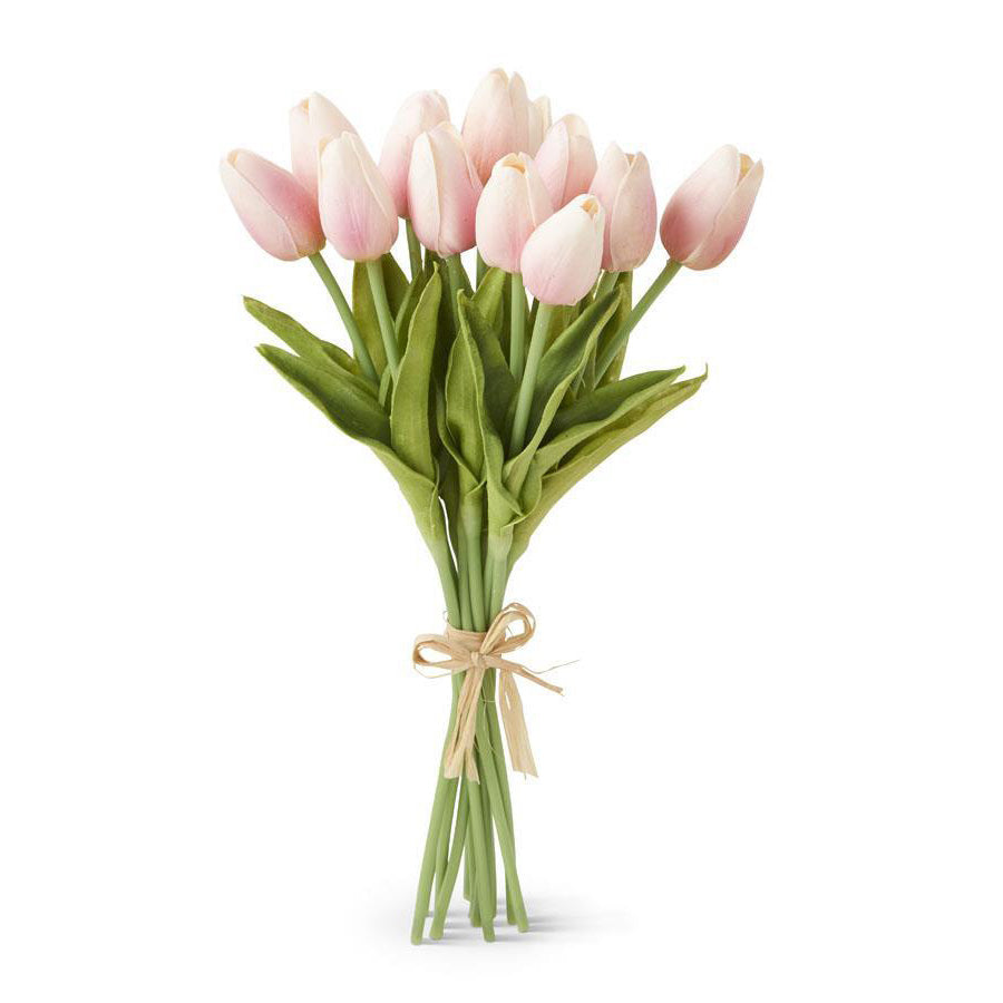 K & K Interiors Real Touch Mini Tulip Bundle  - Pink (12 Stems)