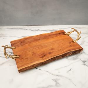 IHI Live Edge Tray w/Antlers (2) 21” X 13” X 3.5”