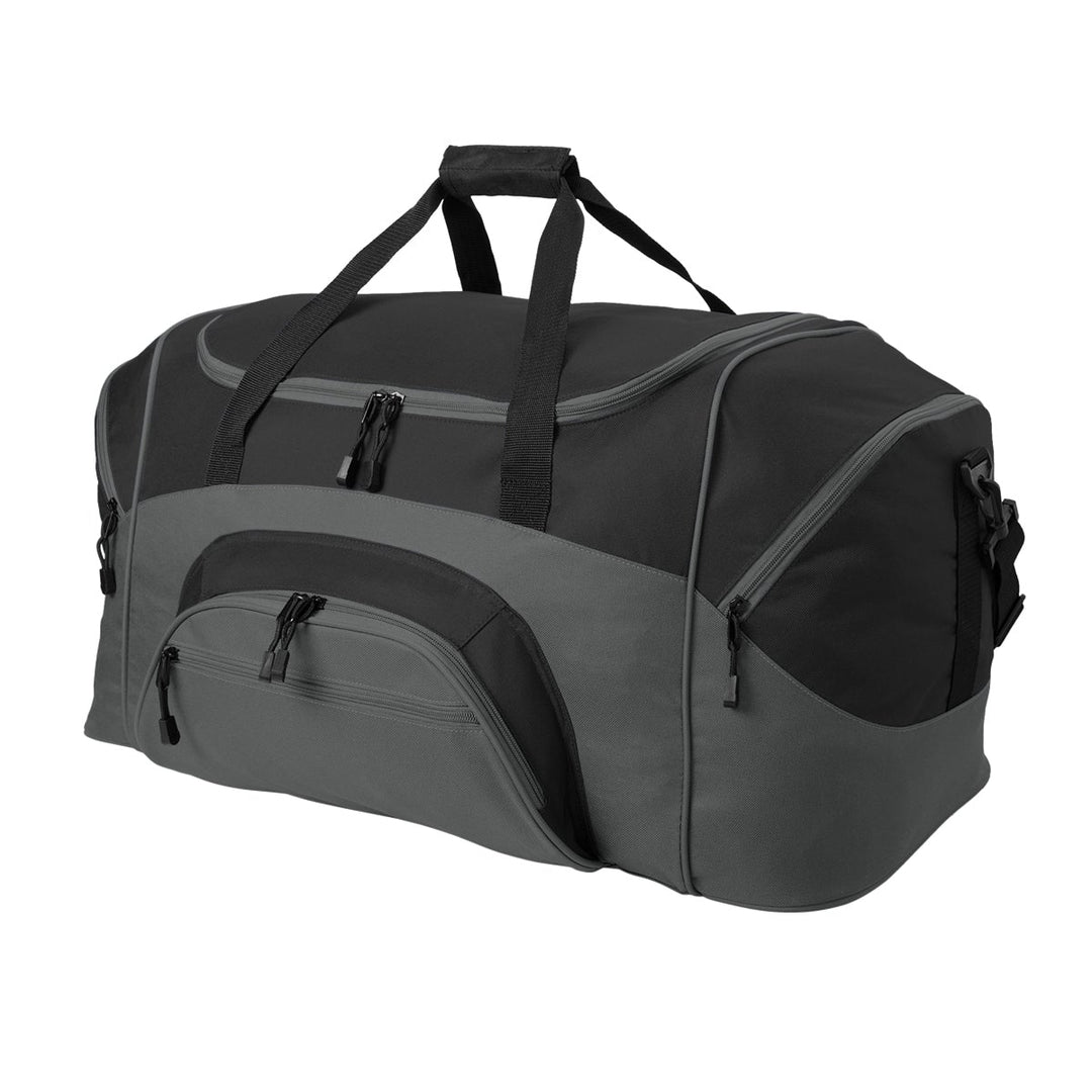 Port Authority® - Standard Colorblock Sport Duffel - Black/ Dark Charcoal