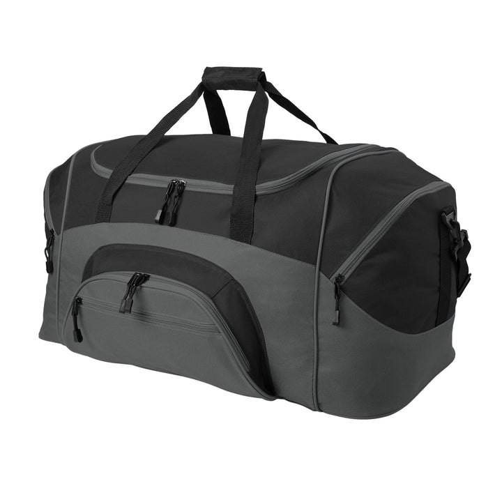Port Authority® - Standard Colorblock Sport Duffel - Black/ Dark Charcoal
