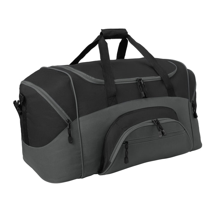 Port Authority® - Standard Colorblock Sport Duffel - Black/ Dark Charcoal
