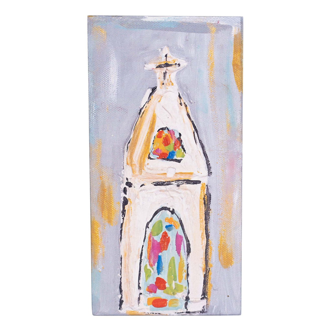 Glory Haus Stained Glass Window Church Wood Block