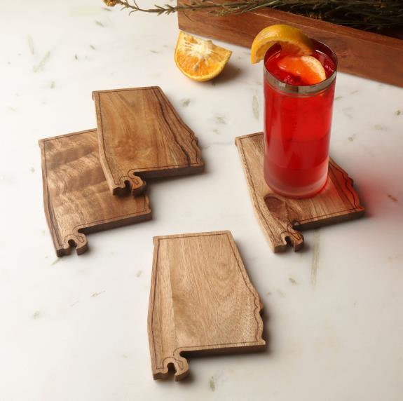 IHI AL State Pride Wood Coasters (Set of 4)