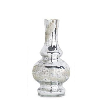K & K Interiors Mini Silver Mercury Glass Etched Bud Vase - 6"