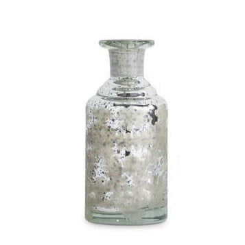 K & K Interiors Mini Silver Mercury Glass Etched Bud Vase - 6"