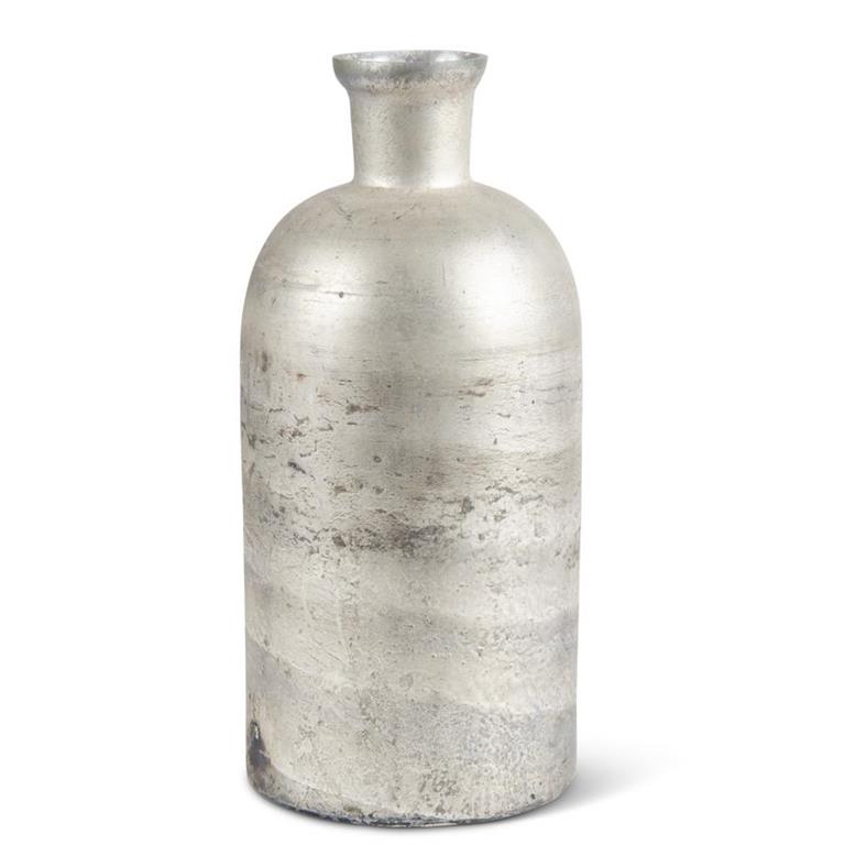 K & K Interiors Antique Gray Glazed Vase - 8.75"
