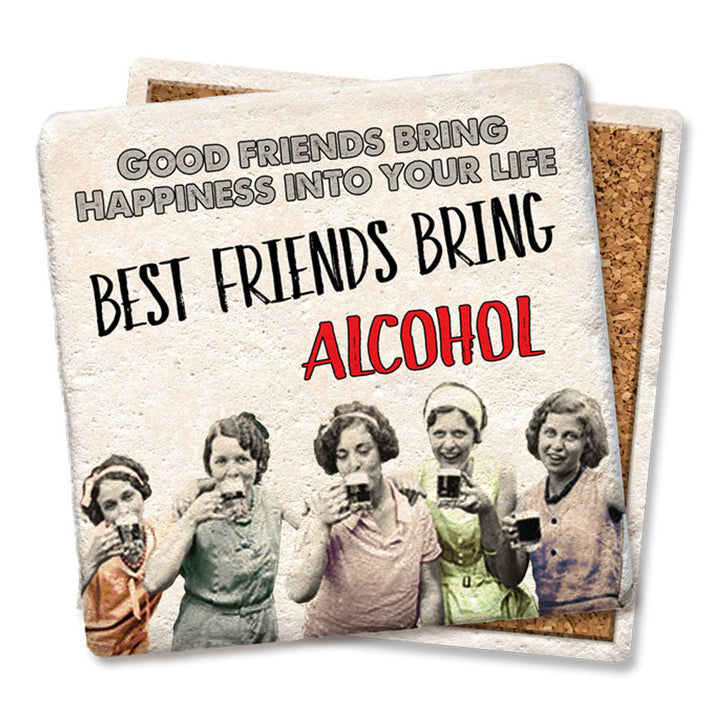 Tipsy Coasters Good Friends Bring Happiness Coaster