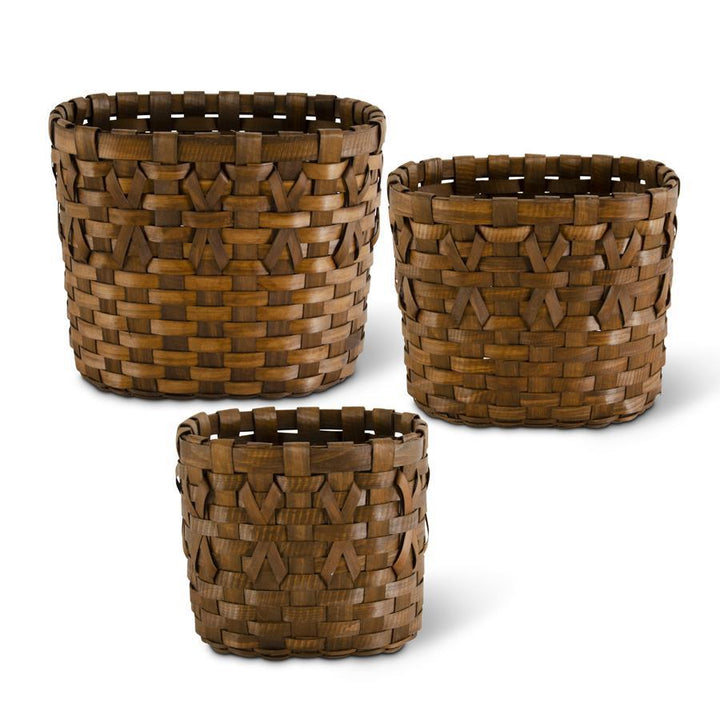 K & K Interiors Brown Oval Nesting Basket - Small