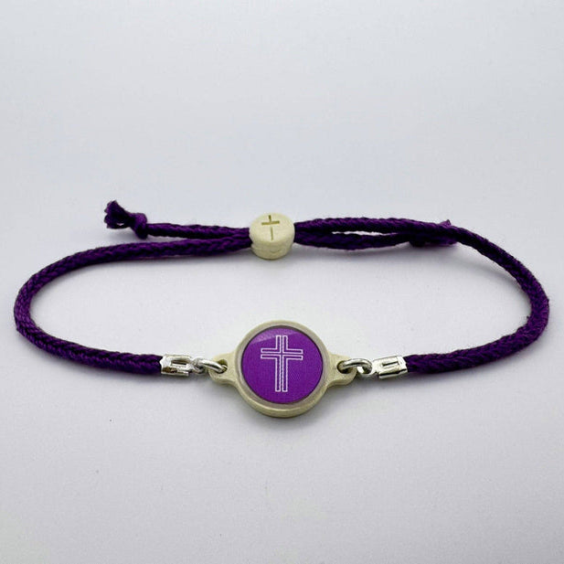 Versible® Tap To Pray™ Bracelet - Amethyst + Cross