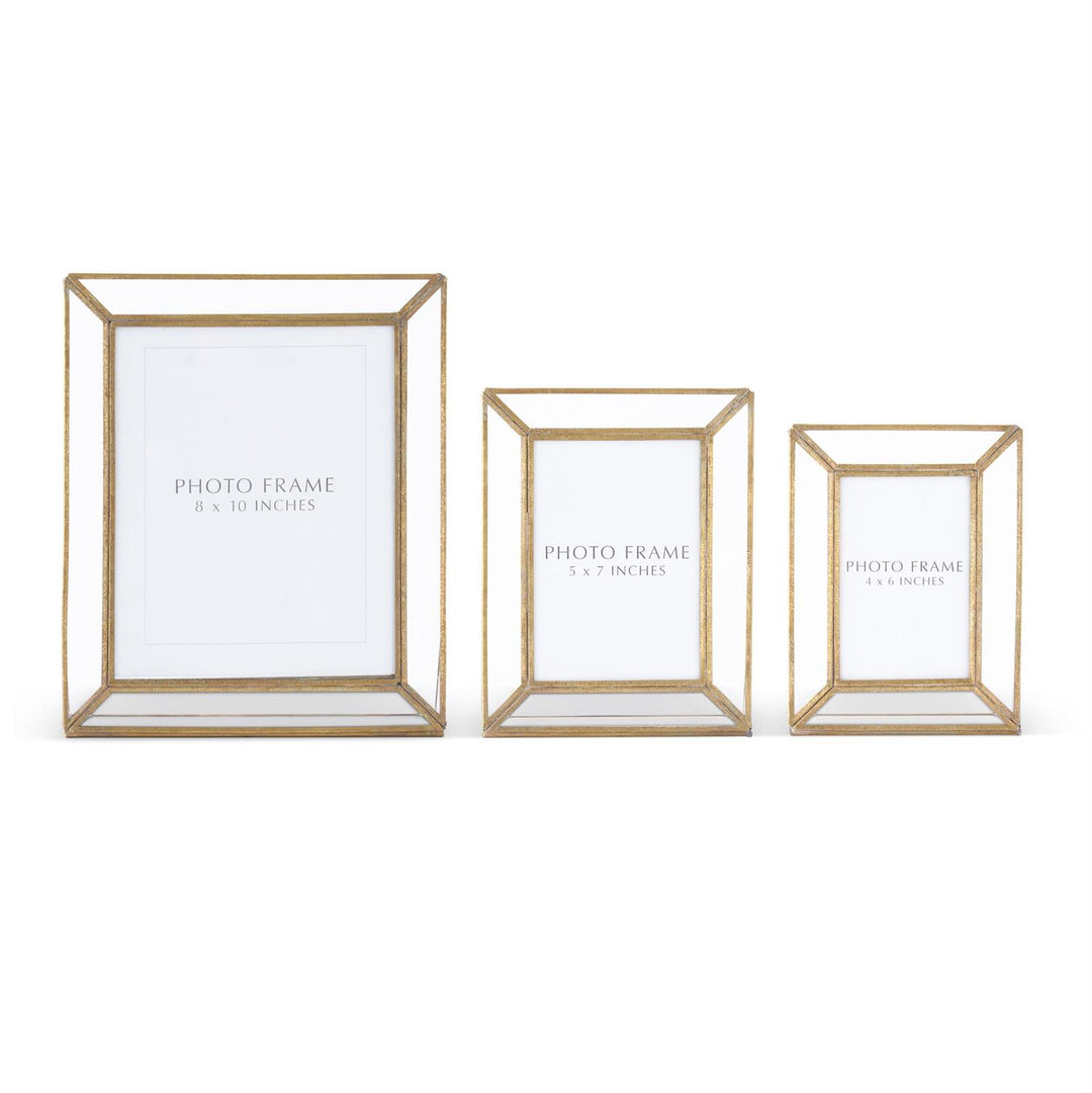 K & K Interiors Clear Glass Panes & Gold Metal Photo Frame - 4" x 6"