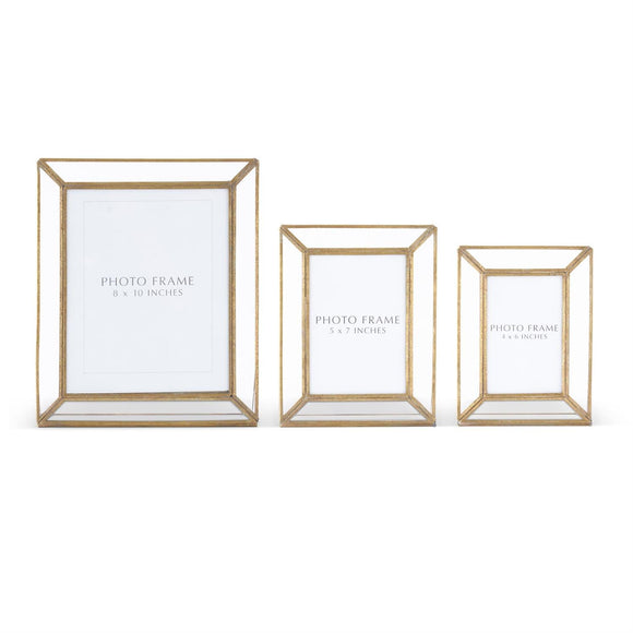K & K Interiors Clear Glass Panes & Gold Metal Photo Frame - 8