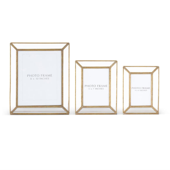 K & K Interiors Clear Glass Panes & Gold Metal Photo Frame - 5