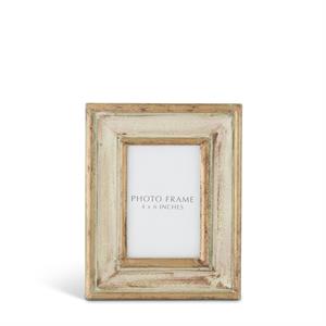 K & K Interiors Gold & Patina Green Handmade Carved Wood Photo Frame - 9.75"