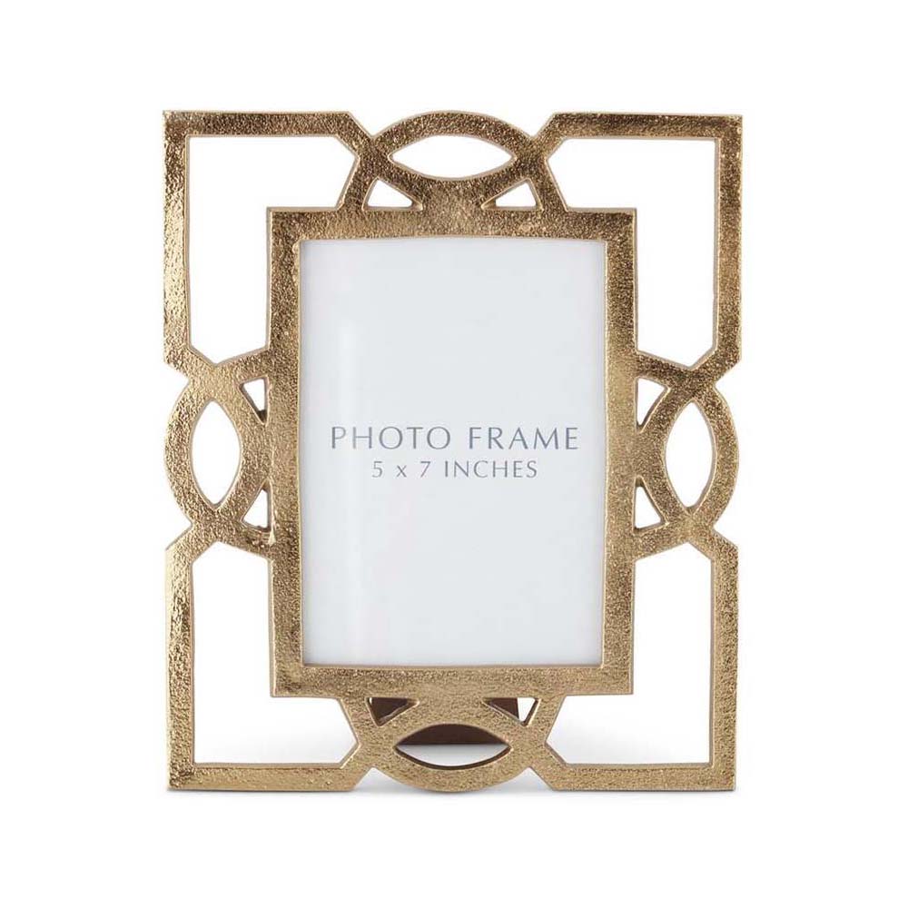 K & K Interiors Textured Gold Metal Cutout Photo Frame - 5"x 7"