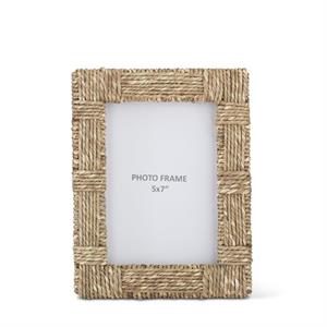 K & K Interiors Jute Woven Photo Frame - 8.75"