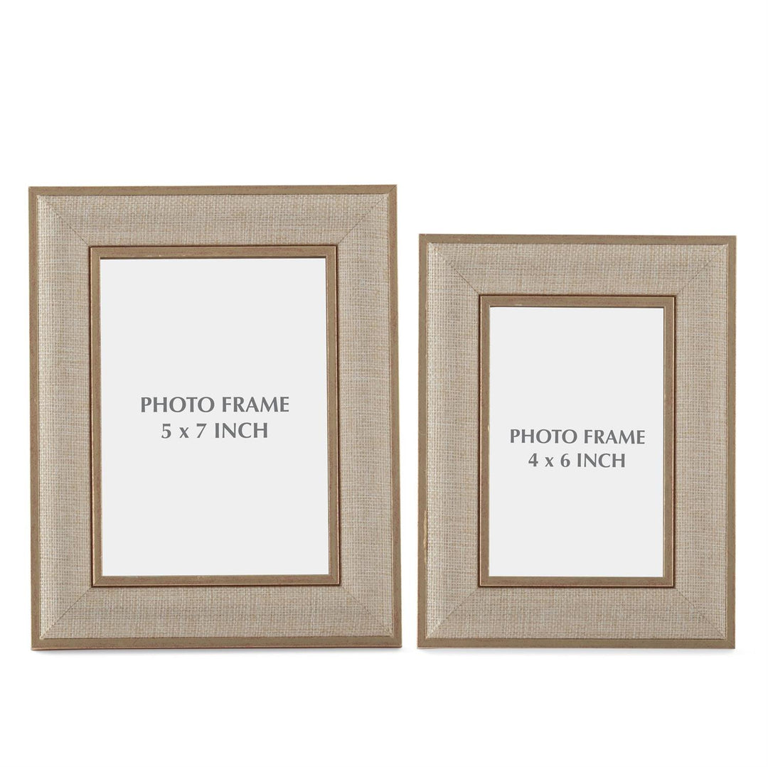 K & K Interiors Gold Linen Photo Frame - 9.75"