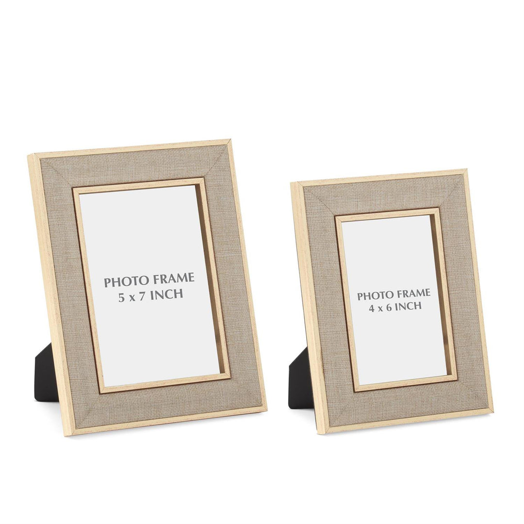 K & K Interiors Gold Linen Photo Frame - 9.75"