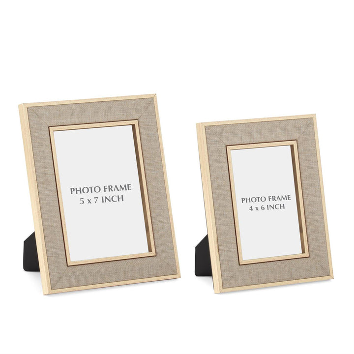 K & K Interiors Gold Linen Photo Frame - 9.75"