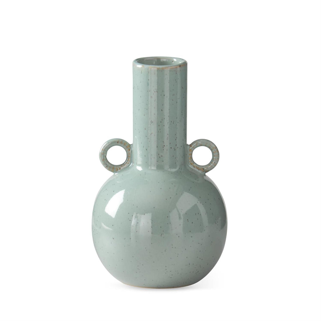 K & K Interiors Robin Egg Blue Speckled Vase - 7"
