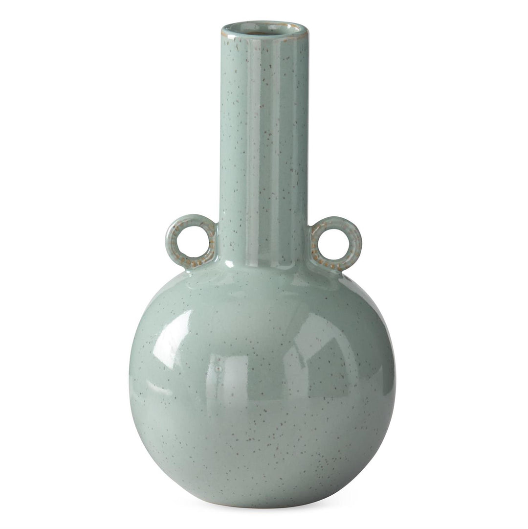 K & K Interiors Robin Egg Blue Speckled Vase - 9"