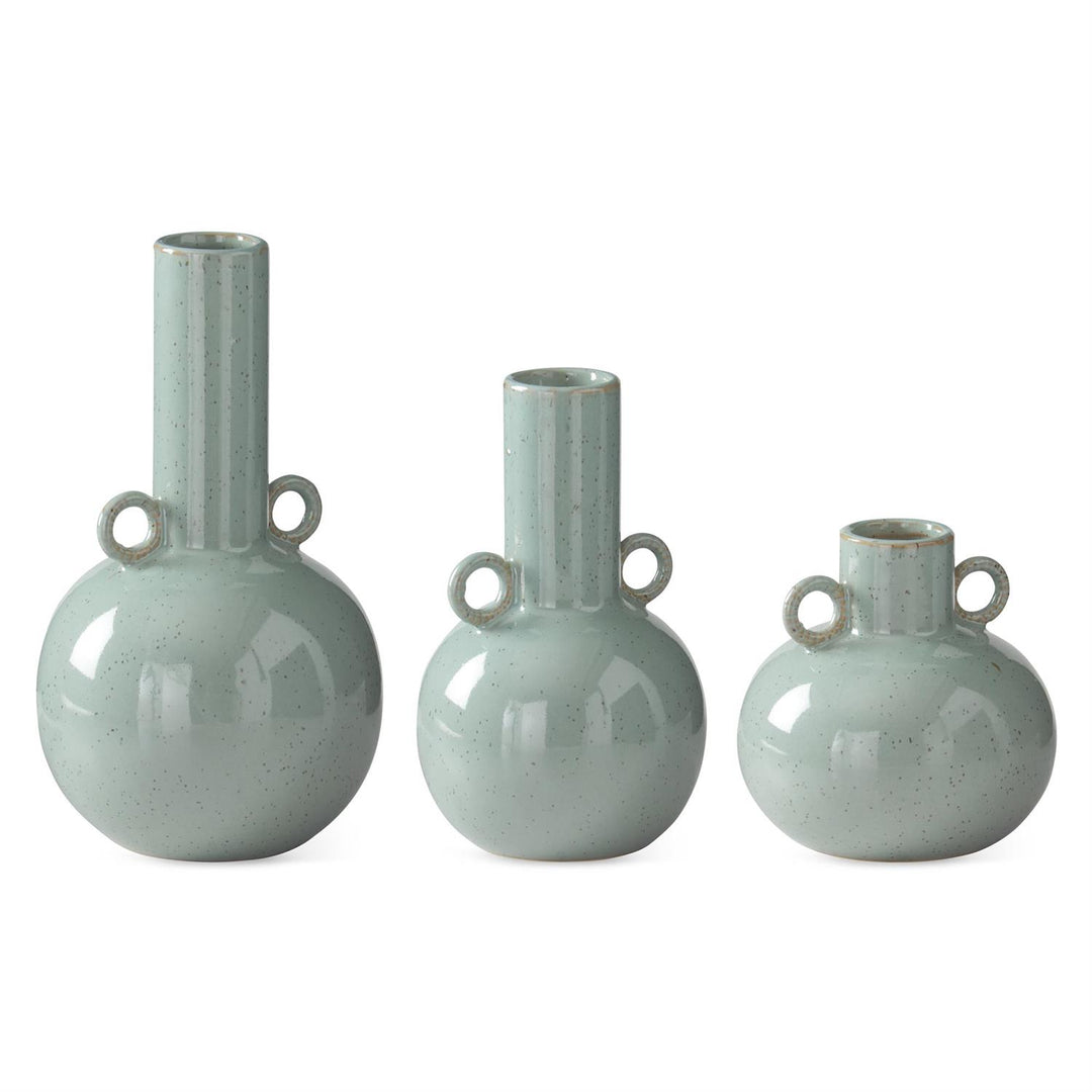K & K Interiors Robin Egg Blue Speckled Vase - 7"