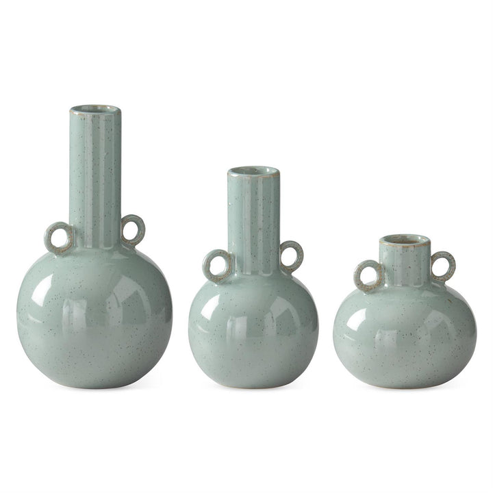K & K Interiors Robin Egg Blue Speckled Vase - 7"