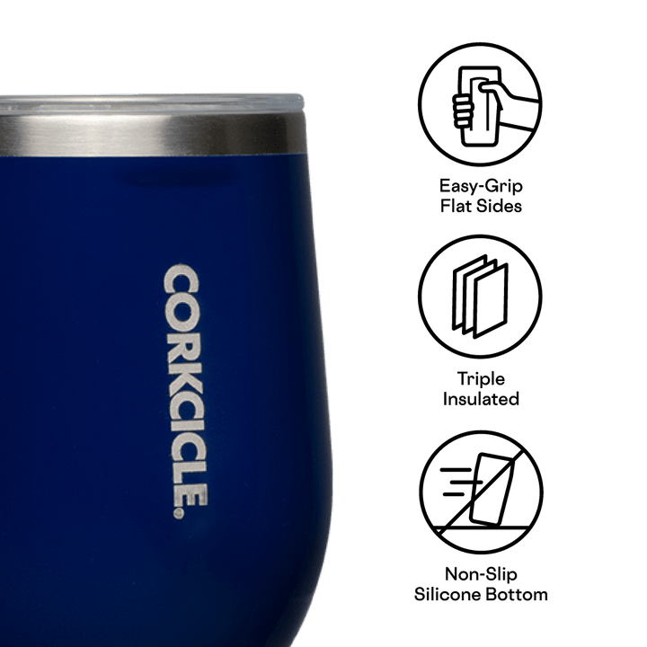 Corkcicle 12oz Stemless - Gloss Midnight Navy