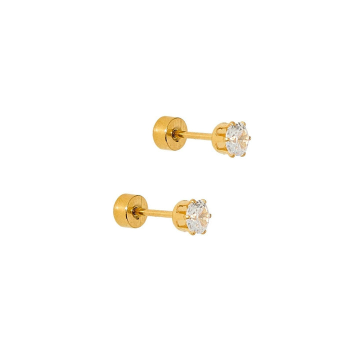 Linny Co Screwback Stud Earrings - Helen Gold
